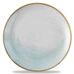 An image of a Churchill Super Vitrified Stonecast Accents Coupe Plate Duck Egg Blue