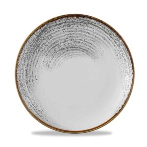 Churchill Super Vitrified Studio Prints Homespun Accents Jasper Grey Coupe Plate 35.5cm/14"