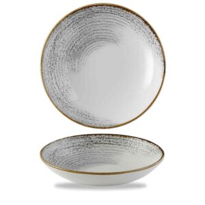 Churchill Super Vitrified Studio Prints Homespun Accents Coupe Bowl – Jasper Grey – 30 cm