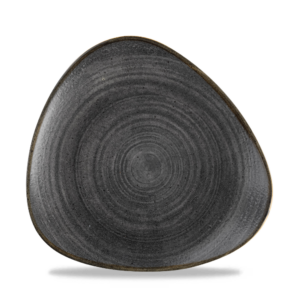 Churchill Super Vitrified Stonecast Raw Triangle Plate - Black 22.9cm-0