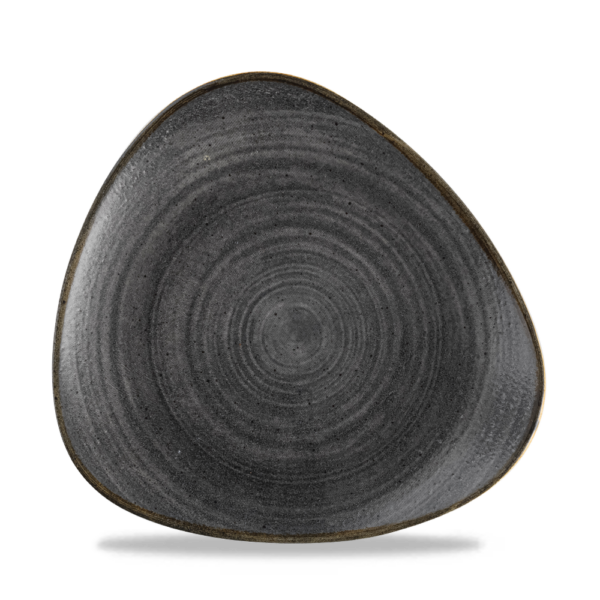 Churchill Super Vitrified Stonecast Raw Triangle Plate - Black 22.9cm-0