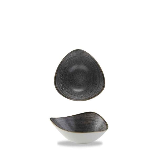 Stonecast Raw Triangle Bowl - Black 18.5cm