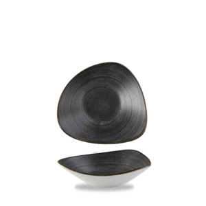 Churchill Super Vitrified Stonecast Raw Triangle Bowl - Black 23.5cm-0