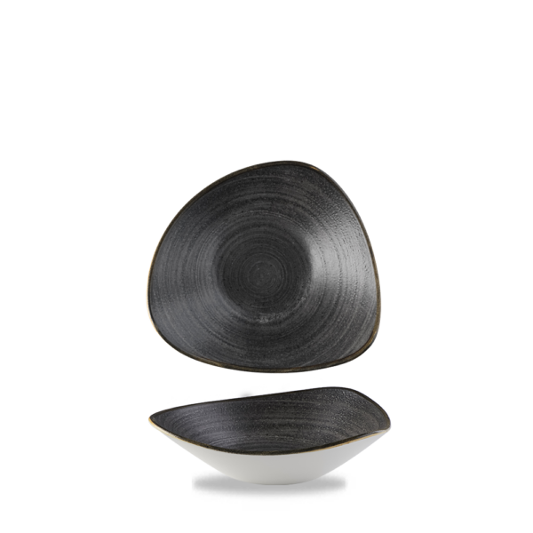 Churchill Super Vitrified Stonecast Raw Triangle Bowl - Black 23.5cm-0