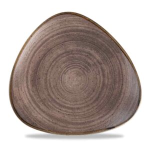 Churchill Super Vitrified Stonecast Raw Triangle Plate Brown 26.5cm/10.43"