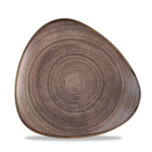 Stonecast Raw Triangle Plate - Brown 22.9cm