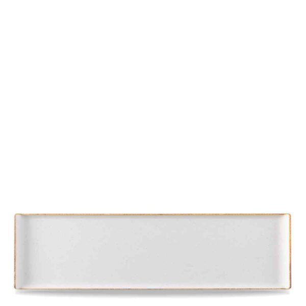 Churchill Super Vitrified Stonecast Melamine Rectangle Buffet Tray - Barley White - 28.8 Inch