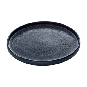 Nara Black Flat Round Plate