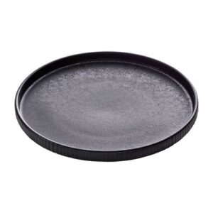 Nara Black Flat Round Plate