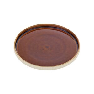 Playground Nara Brown Round Flate Plate 21cm/8.25"