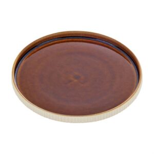 Playground Nara Brown Round Flat Plate 27cm/10.6"