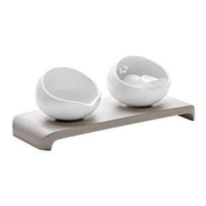 Concrete and Porcelain Condiment Server