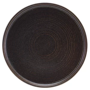 GenWare Terra Porcelain Low Presentation Plate Cinder Black