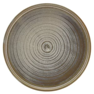 GenWare Terra Porcelain Low Presentation Plate Matt Smoke Grey