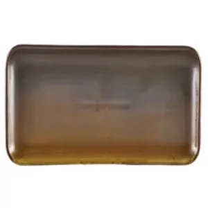 GenWare Terra Porcelain Narrow Rectangular Platter Rustic Copper 27 x 12.5cm