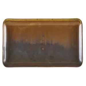 GenWare Terra Porcelain Narrow Rectangular Platter Rustic Copper 30 x 14cm