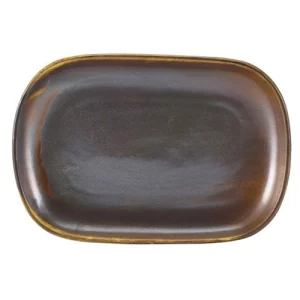 GenWare Terra Porcelain Rectangular Plate Rustic Copper