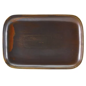 GenWare Terra Porcelain Rectangular Plate Rustic Copper 34.5