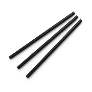 An image of Vegware Cocktail 6mm Paper Straws Black 14cm