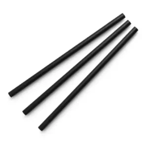 An image Vegware Highball 6mm Paper Straws Black 20cm