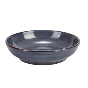 Terra Stoneware Rustic Blue Coupe Bowl 27.5cm