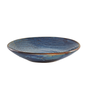 Terra Porcelain Aqua Blue Organic Coupe Bowl 21.5cm