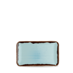 Harvest Turquoise Organic Rectangular Plate 10.6X6.3" Box 12