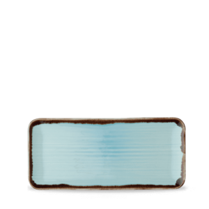 Harvest Turquoise Organic Coupe Rect Platter 13 3/4X6 1/4″ Box 6