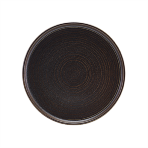 Terra Porcelain Black Low Presentation Plate 25cm