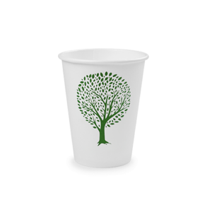 12oz white hot cup, 89-Series – Green Tree