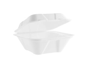 7x 7in regular bagasse clamshell