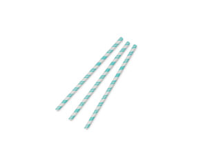 Jumbo aqua stripe 8mm paper straw, 7.8in