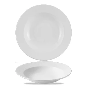 An image of the Alchemy Fine China Abstract Round Bowl White 30.5cm