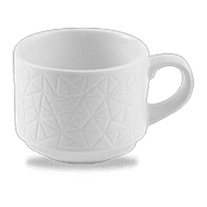 An image of the Alchemy Fine China Abstract Stacking Espresso Cup White 85ml