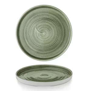 Churchill Super Vitrified Stonecast Patina Walled Plate Burnished Green 22cm