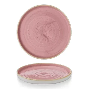 An image of a Churchill Super Vitrified Stonecast Petal Pink Walled Plate 22cm