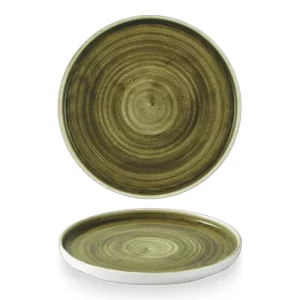 Churchill Super Vitrified Stonecast Plume Walled Plate Green 22cm