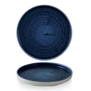 Churchill Super Vitrified Stonecast Plume Walled Plate Ultramarine 22cm