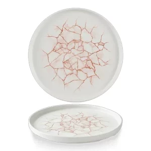 Churchill Super Vitrified Studio Prints Kintsugi Chefs’ Walled Plate Coral 21cm