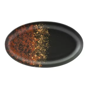 Utopia Oxy Oval Plate Black 30cm/12"