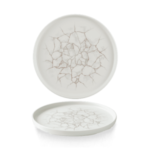 Studio Prints Kintsugi Agate Grey  Walled Plate 8.67″ Box 6