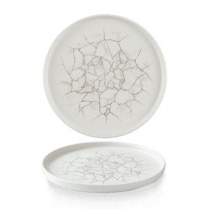 Studio Prints Kintsugi Agate Grey  Walled Plate 10 2/8″ Box 6