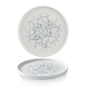 Studio Prints Kintsugi Pearl Grey  Walled Plate 10 2/8″ Box 6