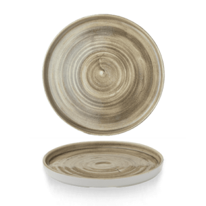 Stonecast Patina Antique Taupe  Walled Plate 10 2/8″ Box 6