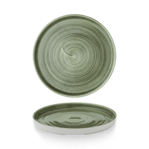 Stonecast Patina Burnished Green  Walled Plate 8.67″ Box 6