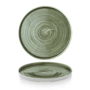 Stonecast Patina Burnished Green Walled Plate 10 2/8" Box 6