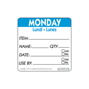 50mm Monday Removable Day Label(500)