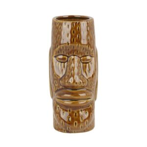 Ceramic Easter Islander Tiki Mug - 450ml - Medium Brown