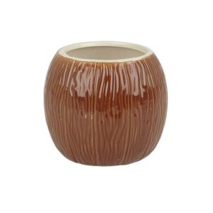 Ceramic Coconut Tiki Mug 500ml Medium Brown