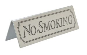 No Smoking Table Sign Stainless Steel